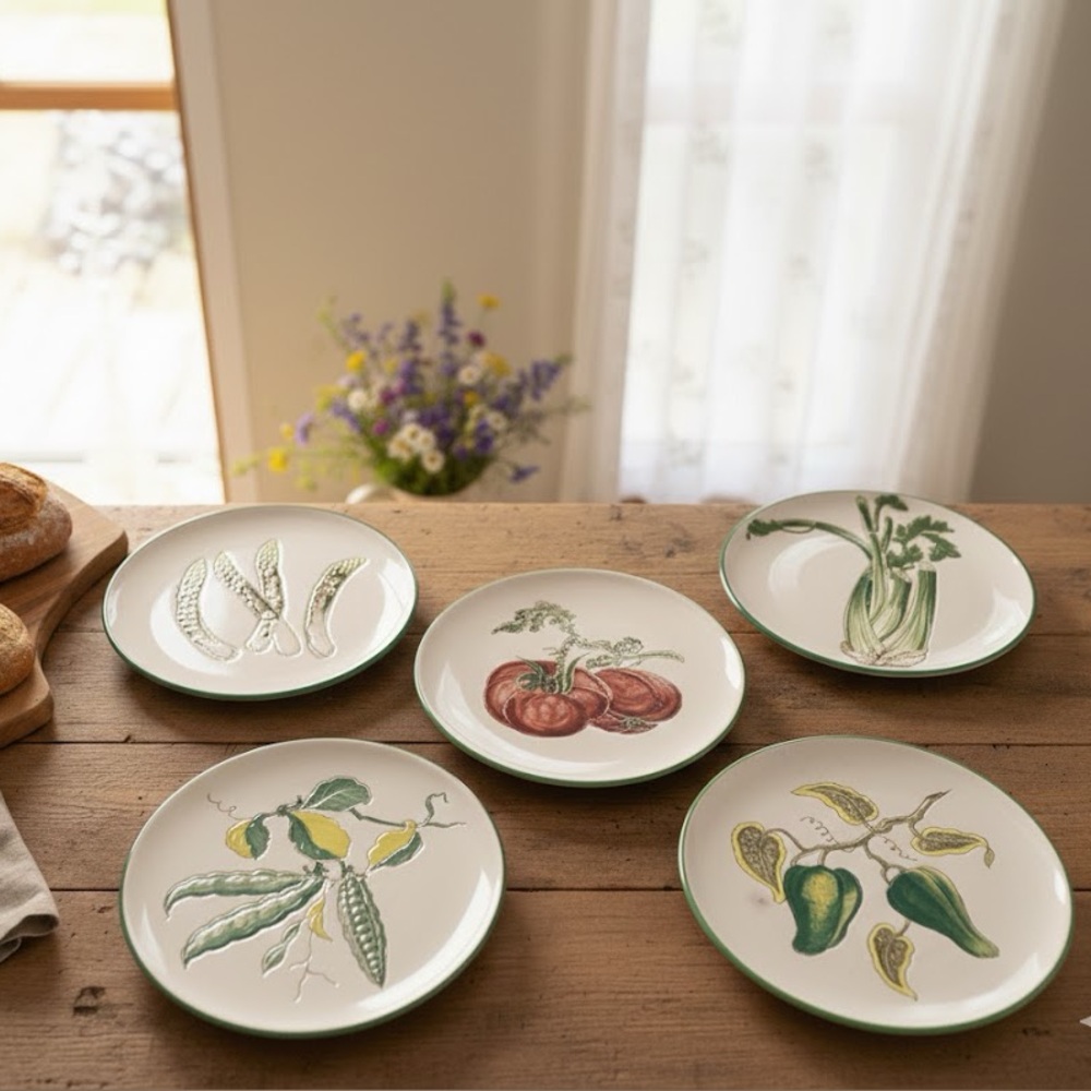 Vegetable Design Ceramic Plate Set of 5